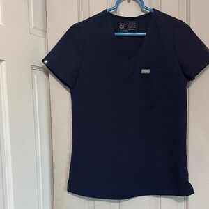 Figs navy Blue V-Neck Scrub Top